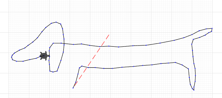 Dachshund running stitch